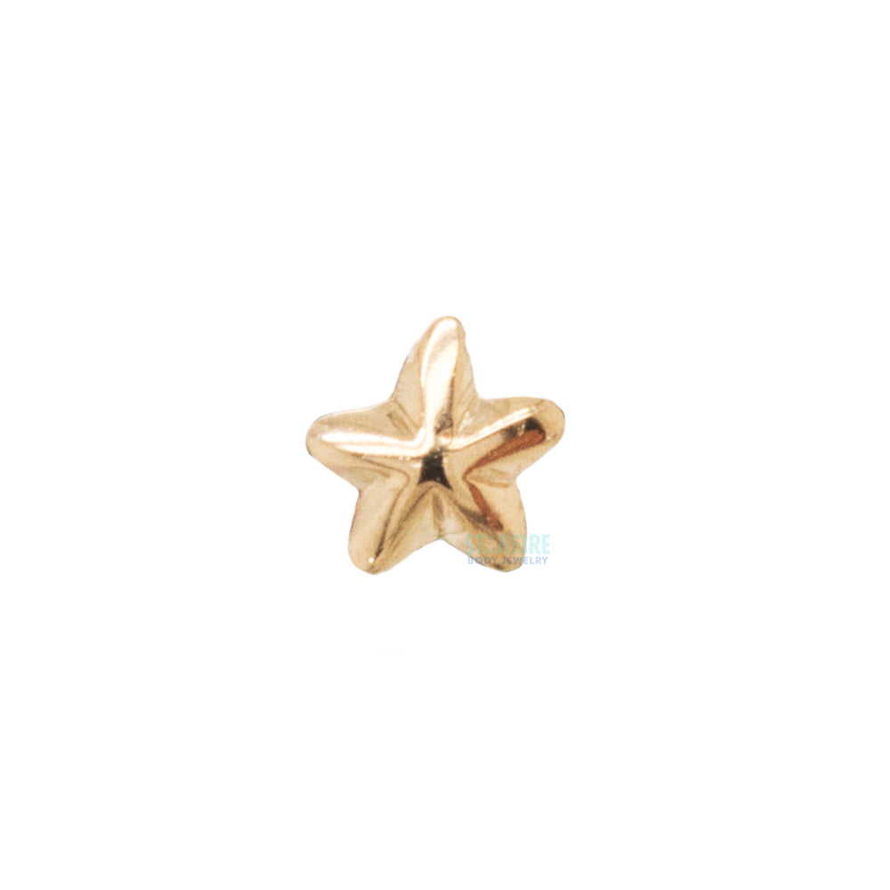 Beveled Star Threaded End in Gold