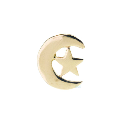 Moon & Star Threaded End in Gold