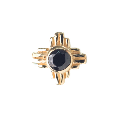 "Zia" Small Faceted Gem Threaded End in Gold