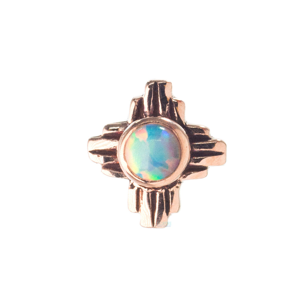 "Zia" Small Opal Threaded End in Gold