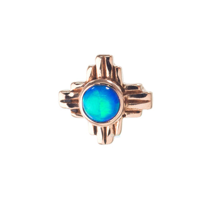 "Zia" Small Opal Threaded End in Gold