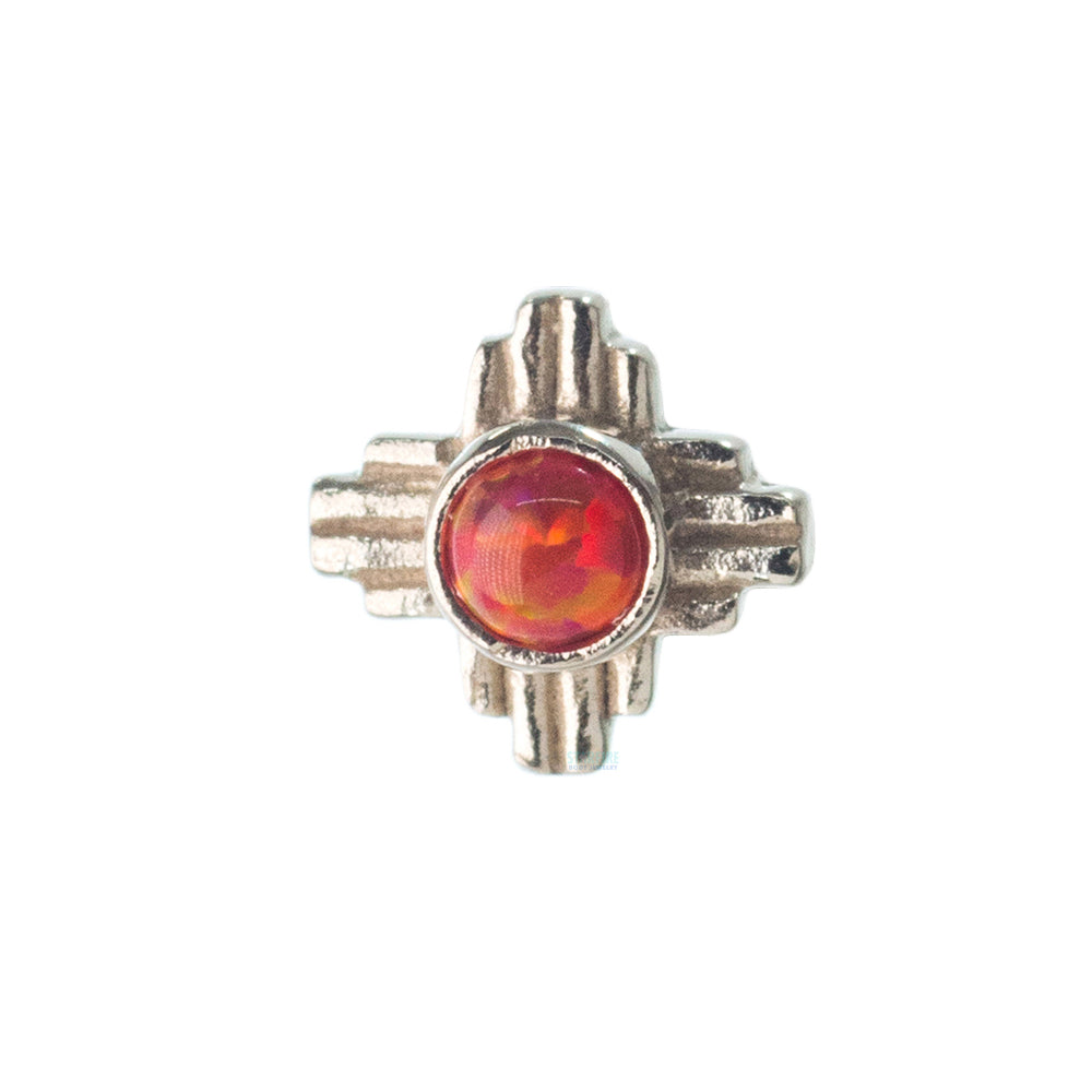 "Zia" Small Opal Threaded End in Gold