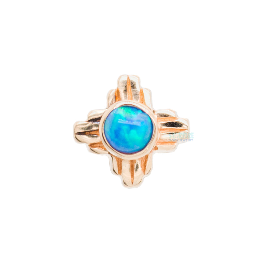 "Zia" Small Opal Threaded End in Gold