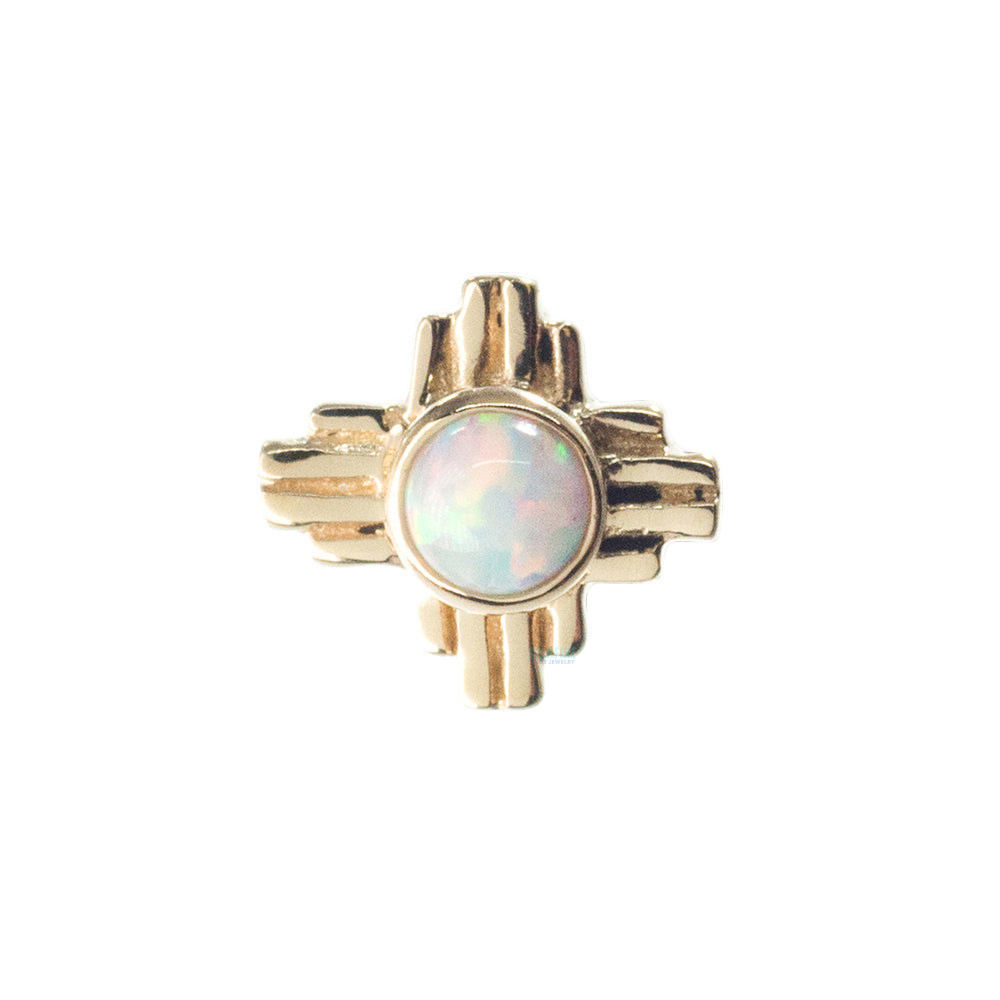 "Zia" Small Opal Threaded End in Gold