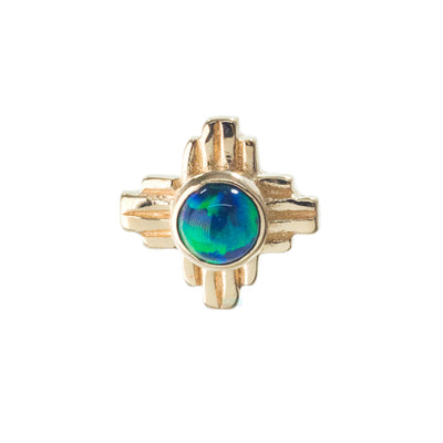 "Zia" Small Opal Threaded End in Gold