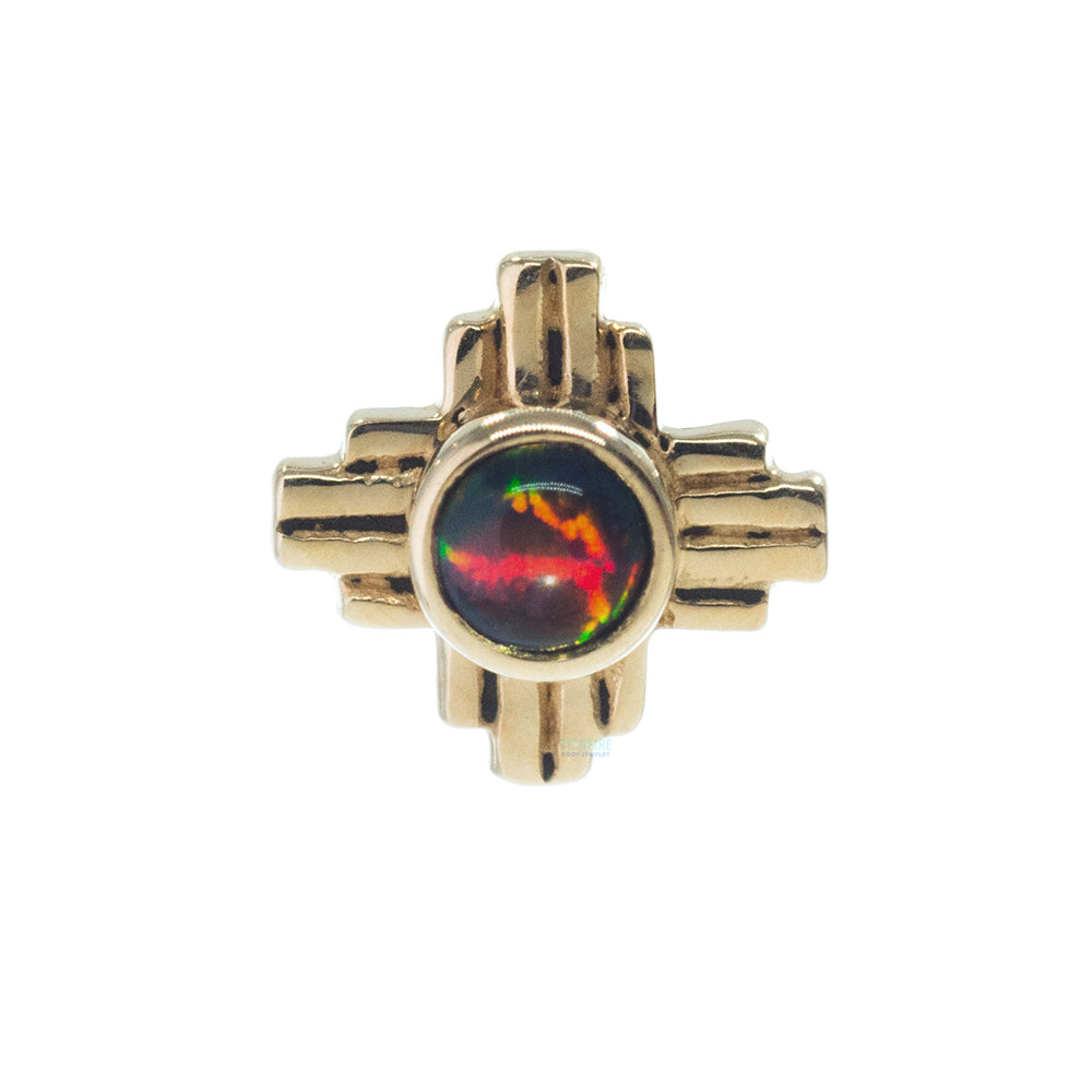 "Zia" Small Opal Threaded End in Gold