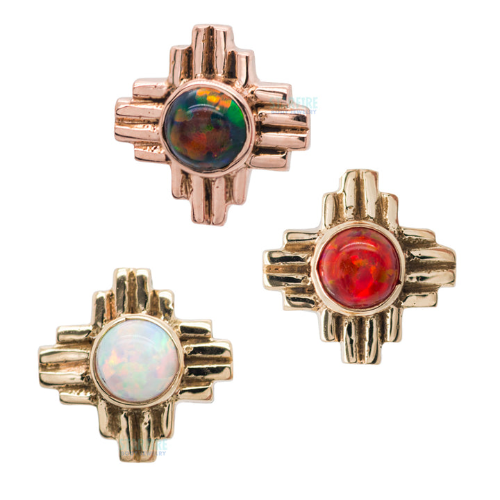 "Zia" Large Opal Threaded End in Gold