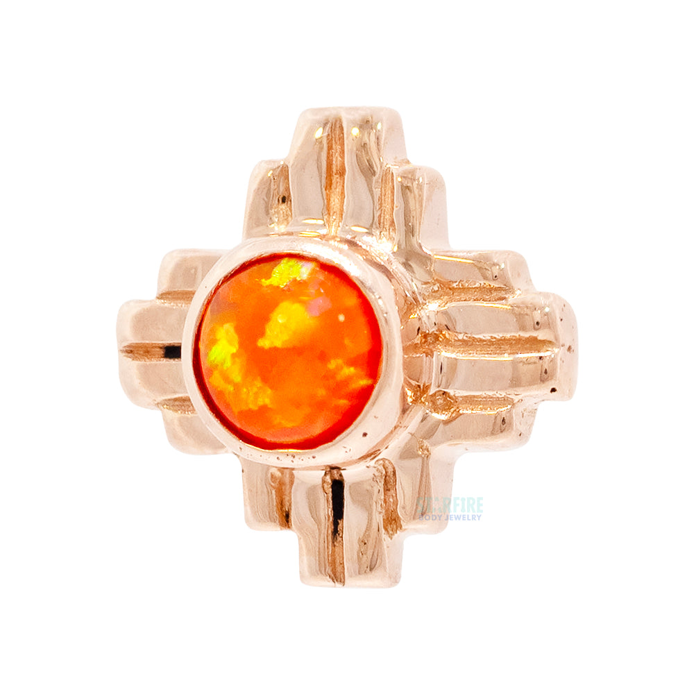 "Zia" Large Opal Threaded End in Gold