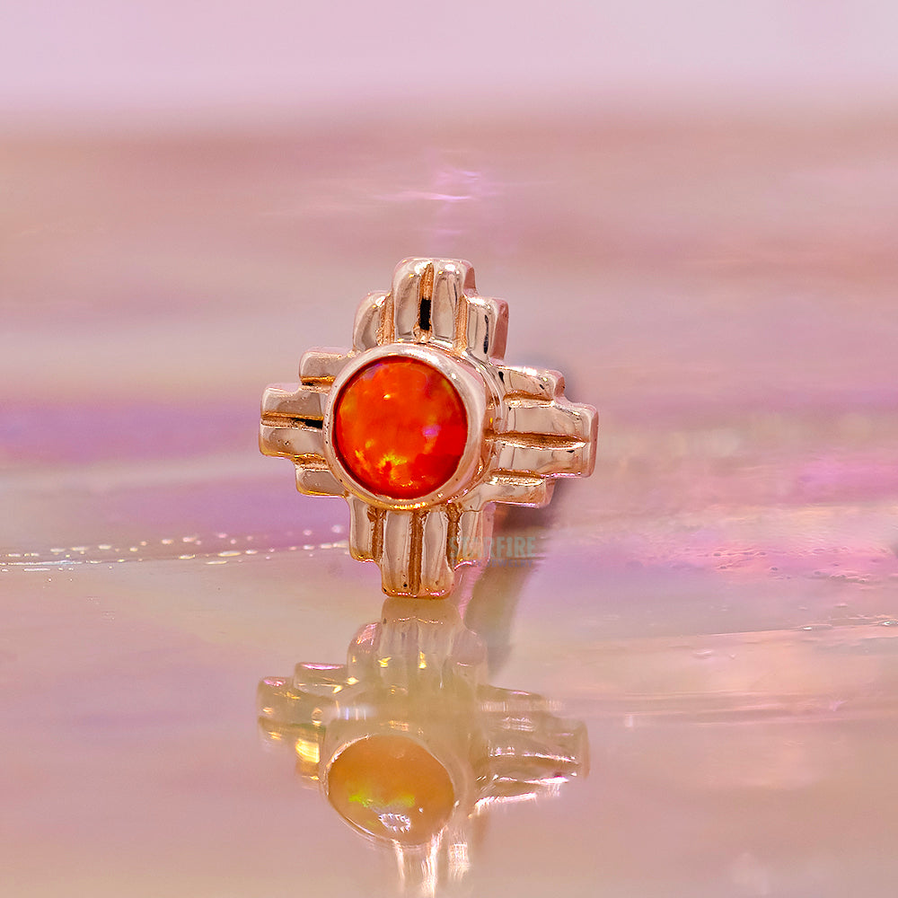 "Zia" Large Opal Threaded End in Gold