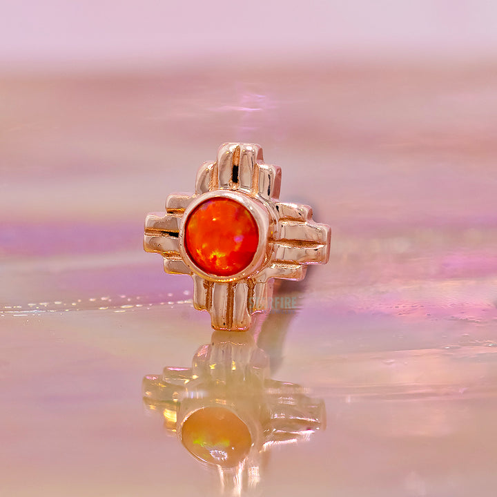 "Zia" Large Opal Threaded End in Gold