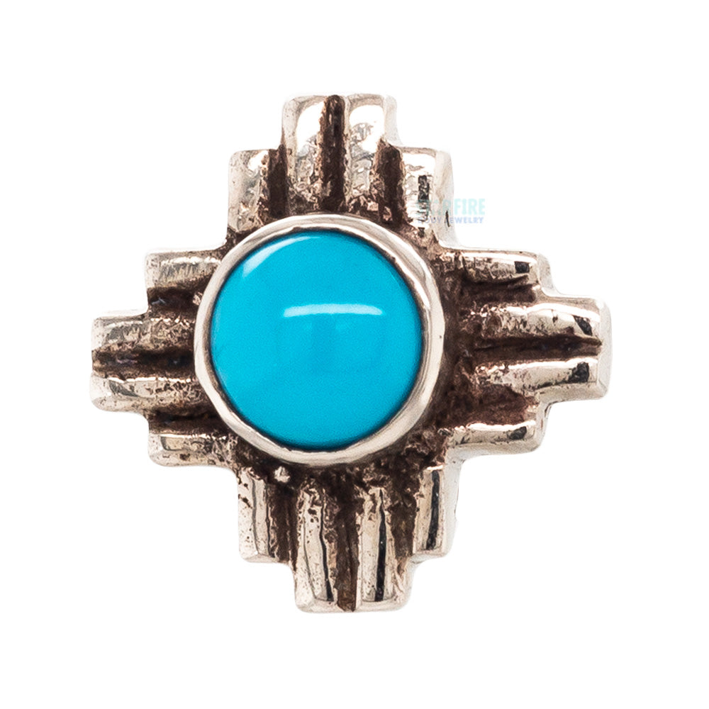 "Zia" Large Stone Cabochon Threaded End in Gold