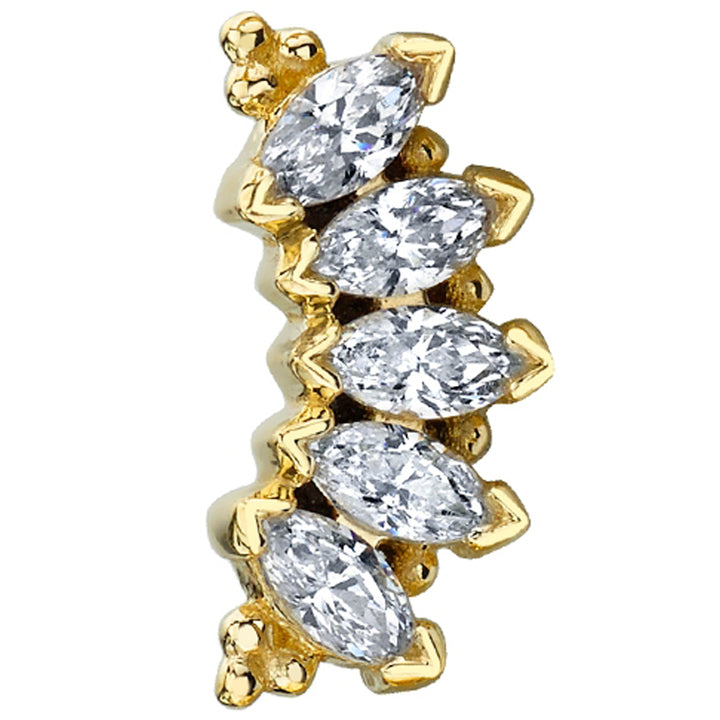 Marquise "Panaraya" Threaded End in Gold & Platinum with DIAMONDS