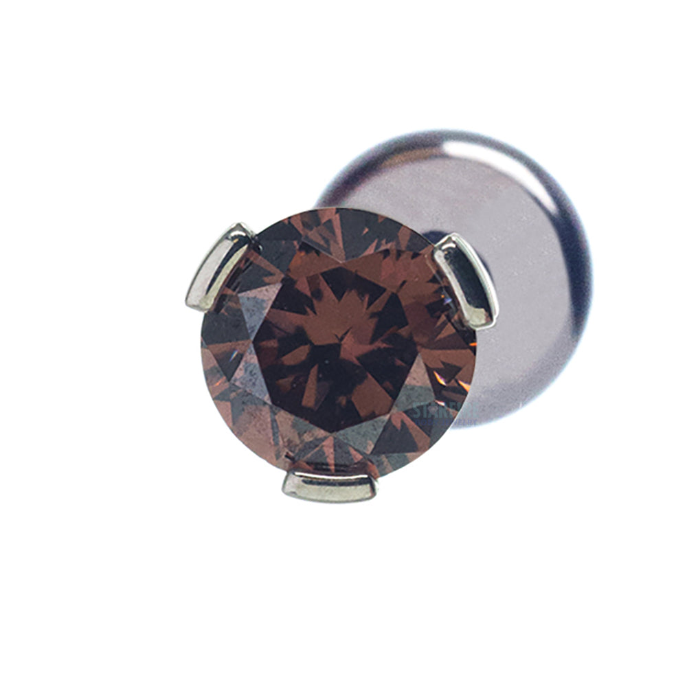 3 Prong-Set Faceted Gem on Flatback