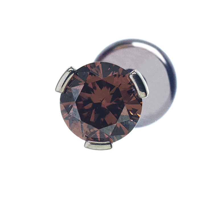 3 Prong-Set Faceted Gem on Flatback