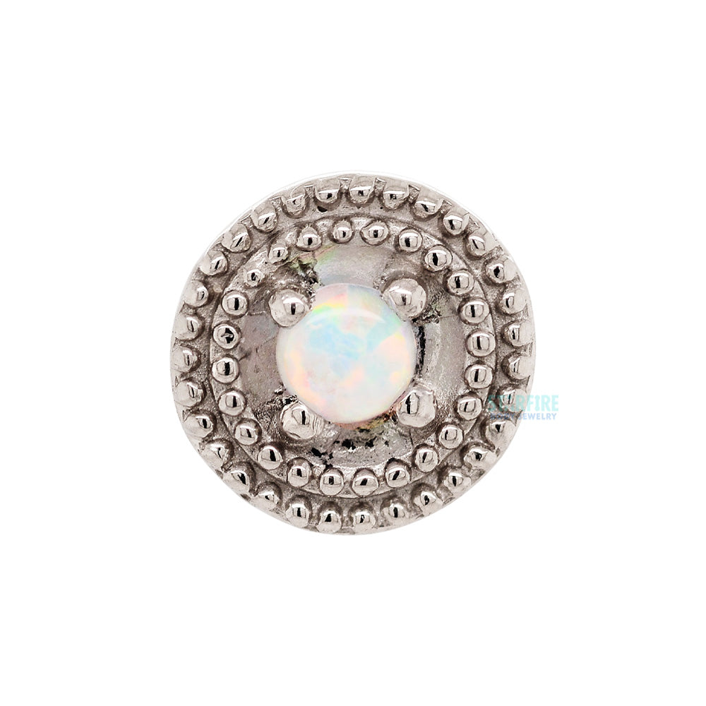 threadless: Double Millgrain Round Pin in Gold with Opal in Prong's