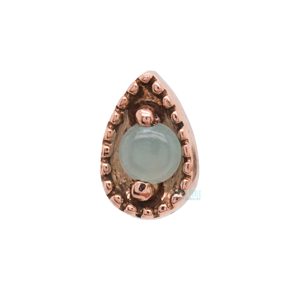 threadless: Millgrain Pear Pin in Gold with Stone Cabochon