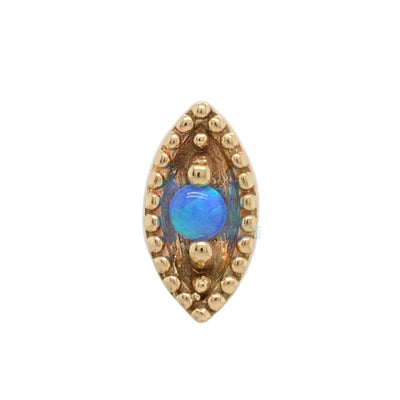 Millgrain Marquise Threaded End in Gold with Opal