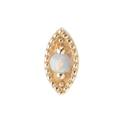 Millgrain Marquise Threaded End in Gold with Opal
