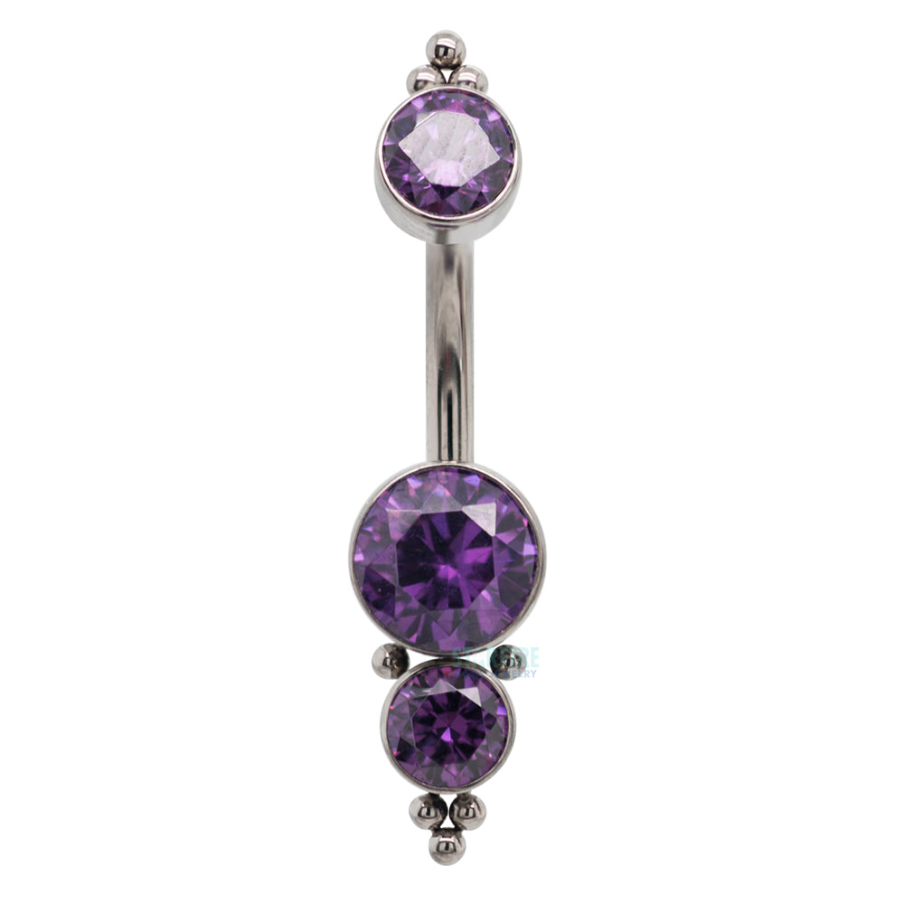 1HN 'Haute Couture' Faceted Gem Navel Curve