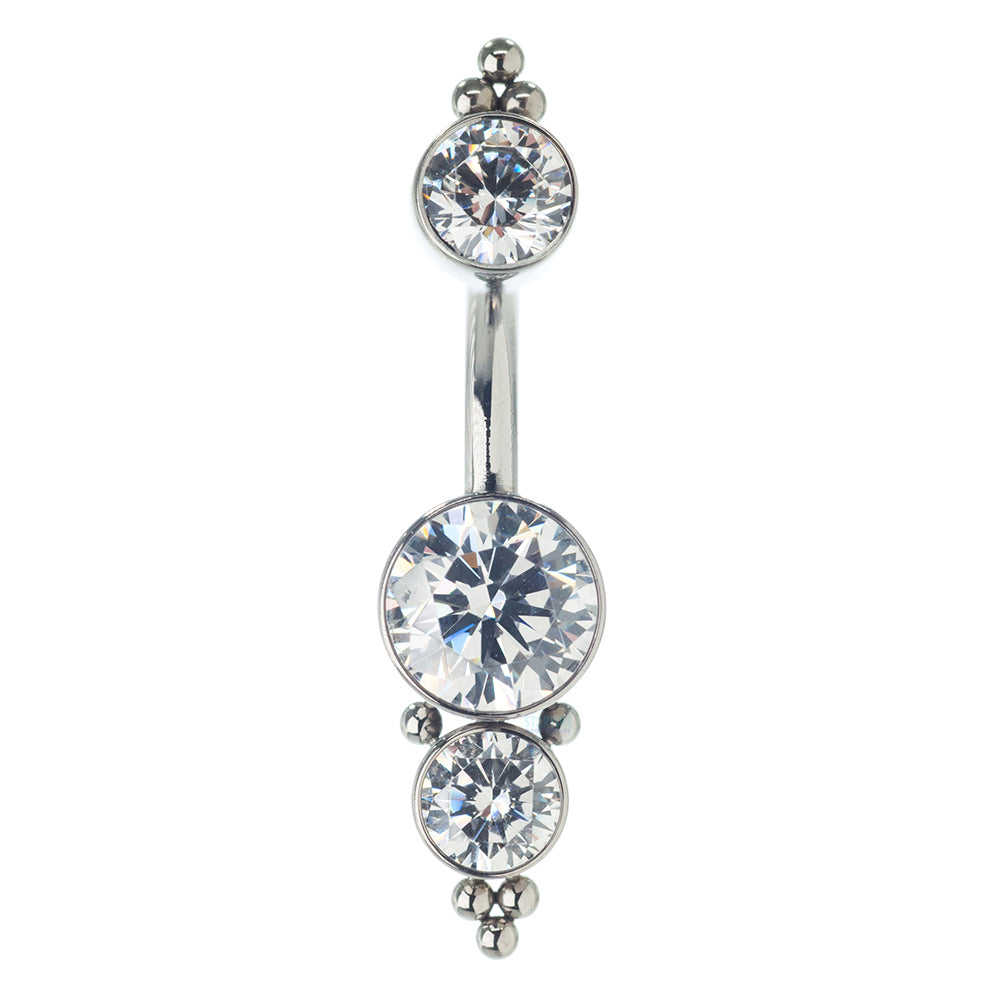 1HN 'Haute Couture' Faceted Gem Navel Curve