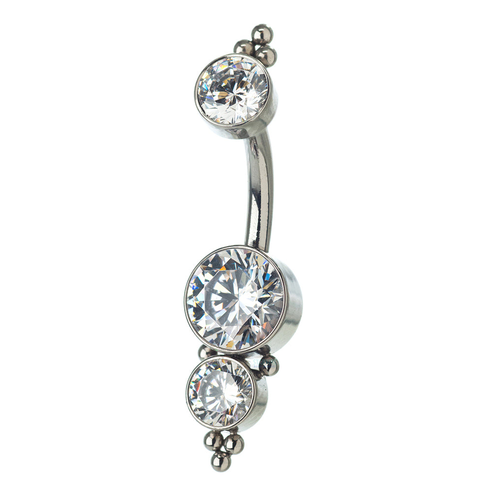 1HN 'Haute Couture' Faceted Gem Navel Curve