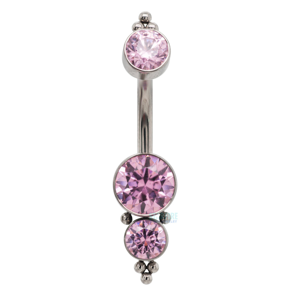 1HN 'Haute Couture' Faceted Gem Navel Curve