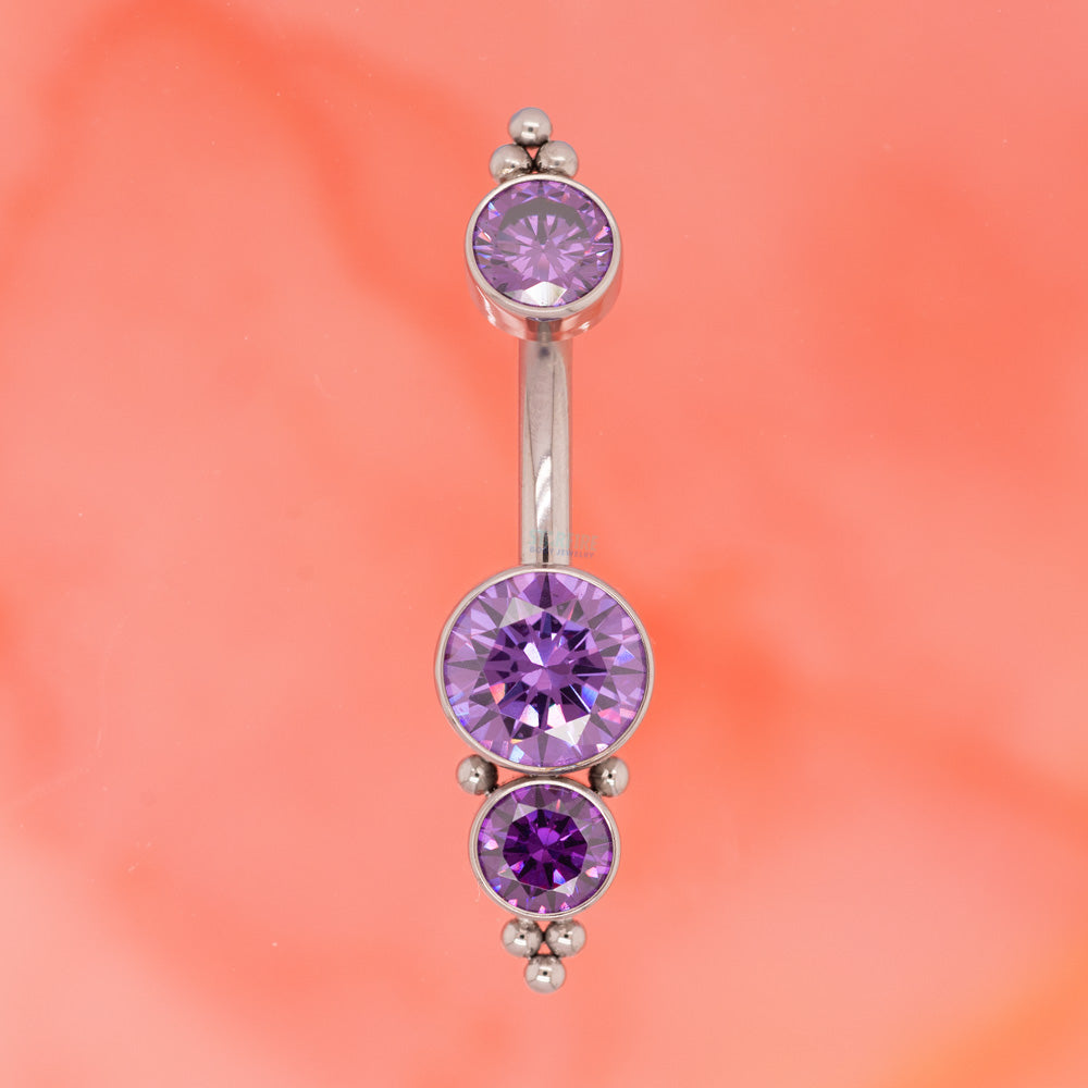 1HN 'Haute Couture' Faceted Gem Navel Curve