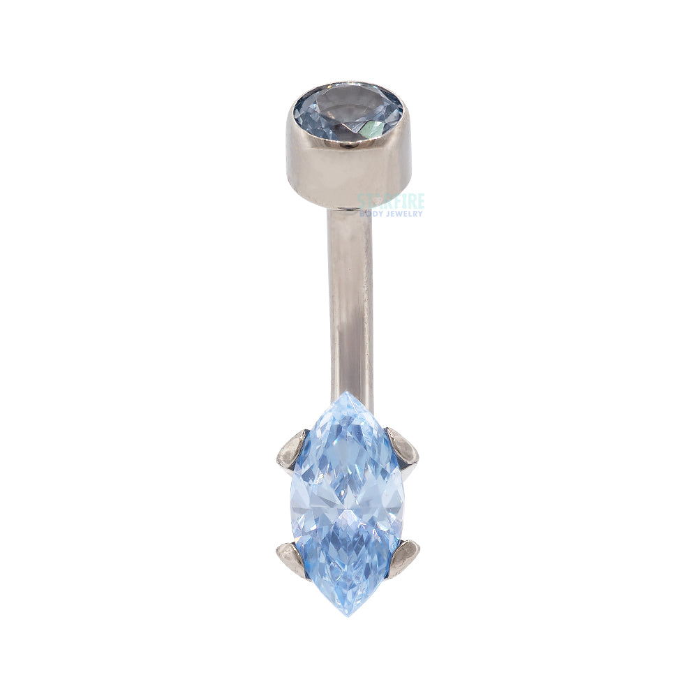 Marquise-Cut Brilliant-Cut Gem Navel Curve