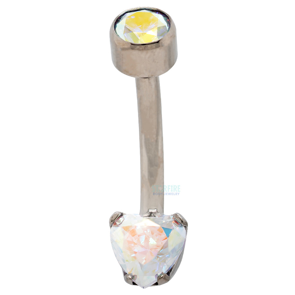 Heart-Cut Brilliant-Cut Gem Navel Curve