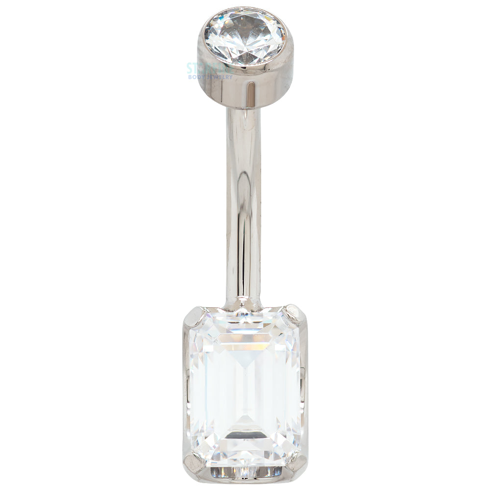 Emerald-Cut Brilliant-Cut Gem Navel Curve