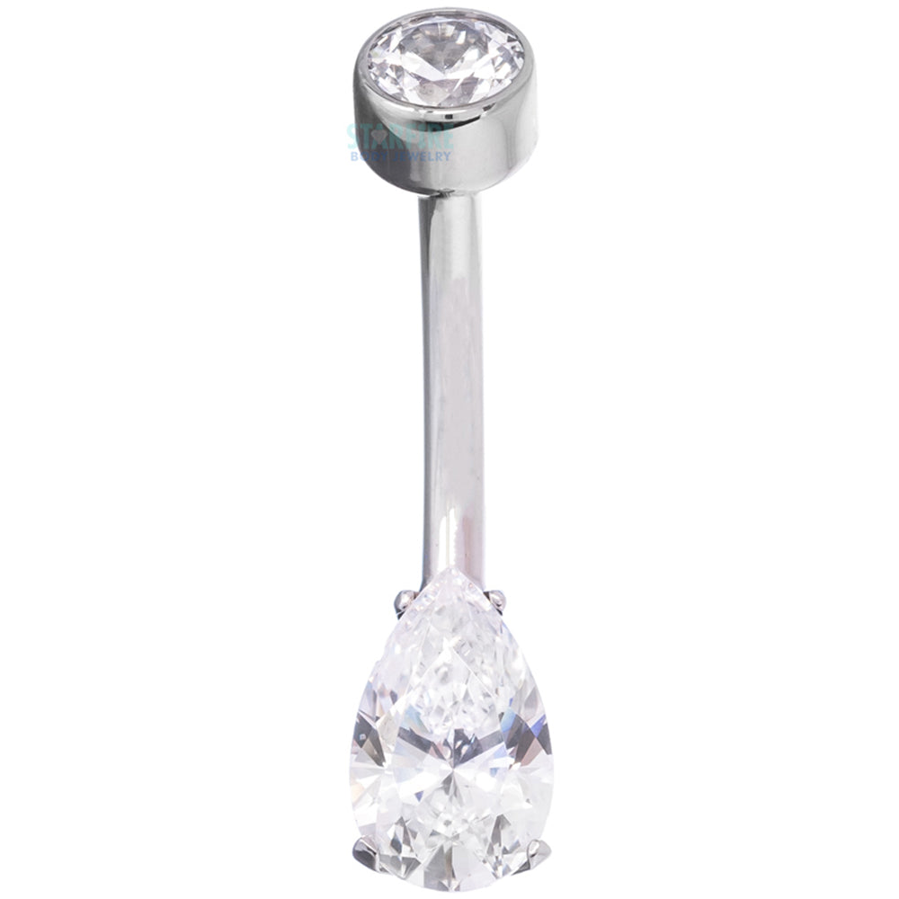 Pear-Cut Brilliant-Cut Gem Navel Curve