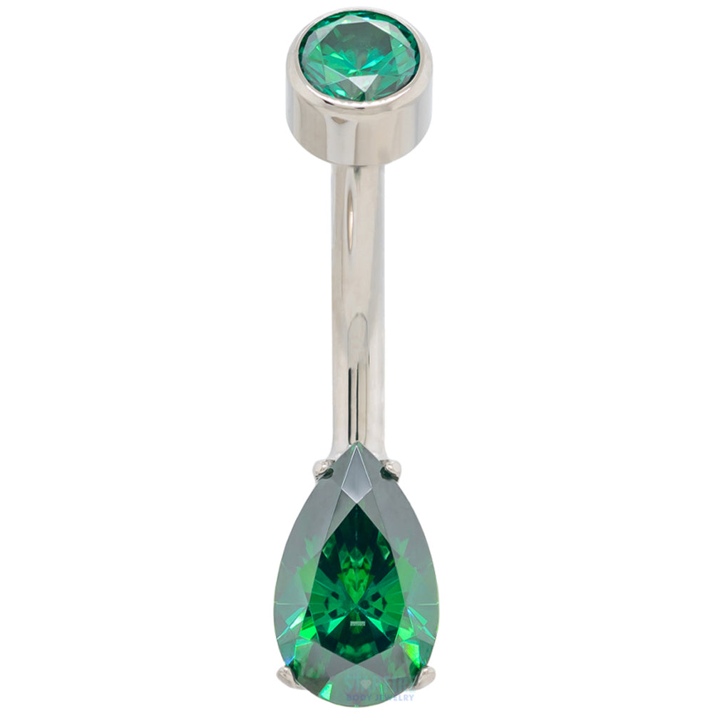 Pear-Cut Brilliant-Cut Gem Navel Curve