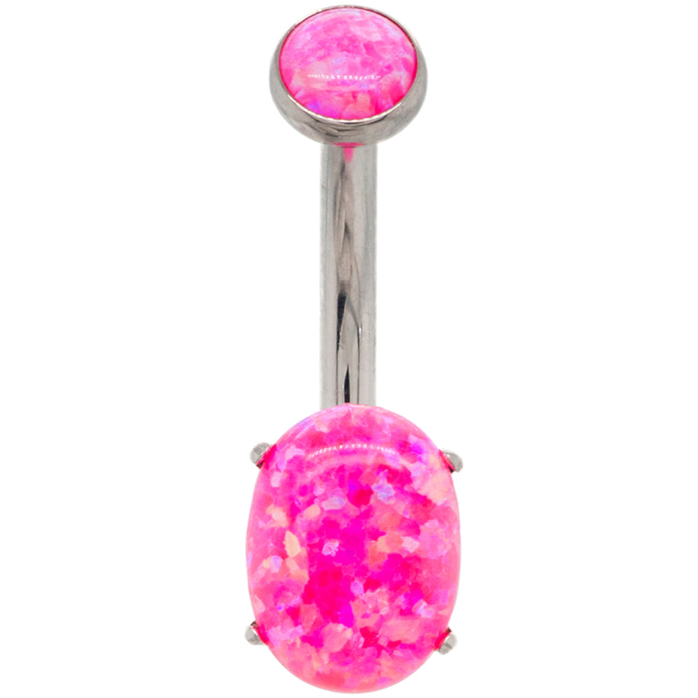 Oval-Cut Opal Cabochon Navel Curve