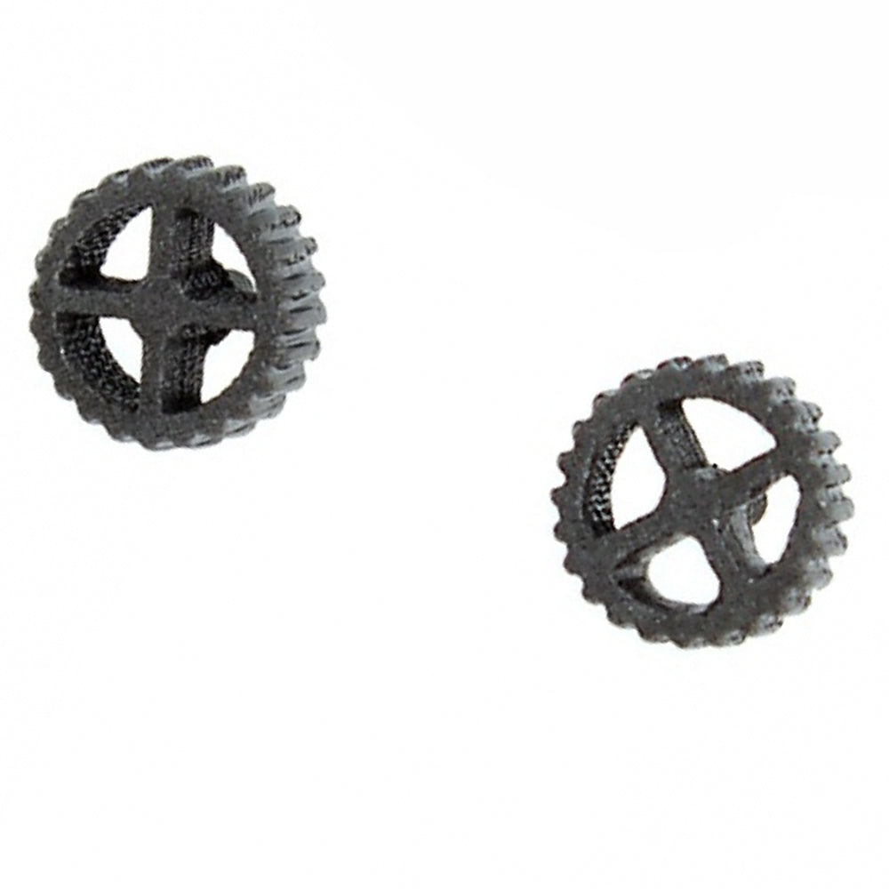 threadless: Sandblasted Cog Pin in Black Rhodium - Gold