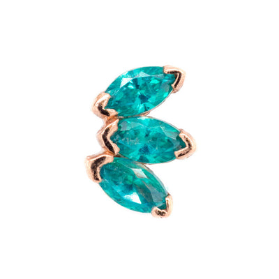 threadless: Triple Marquise Fan Pin in Gold & Platinum with Mint CZ's