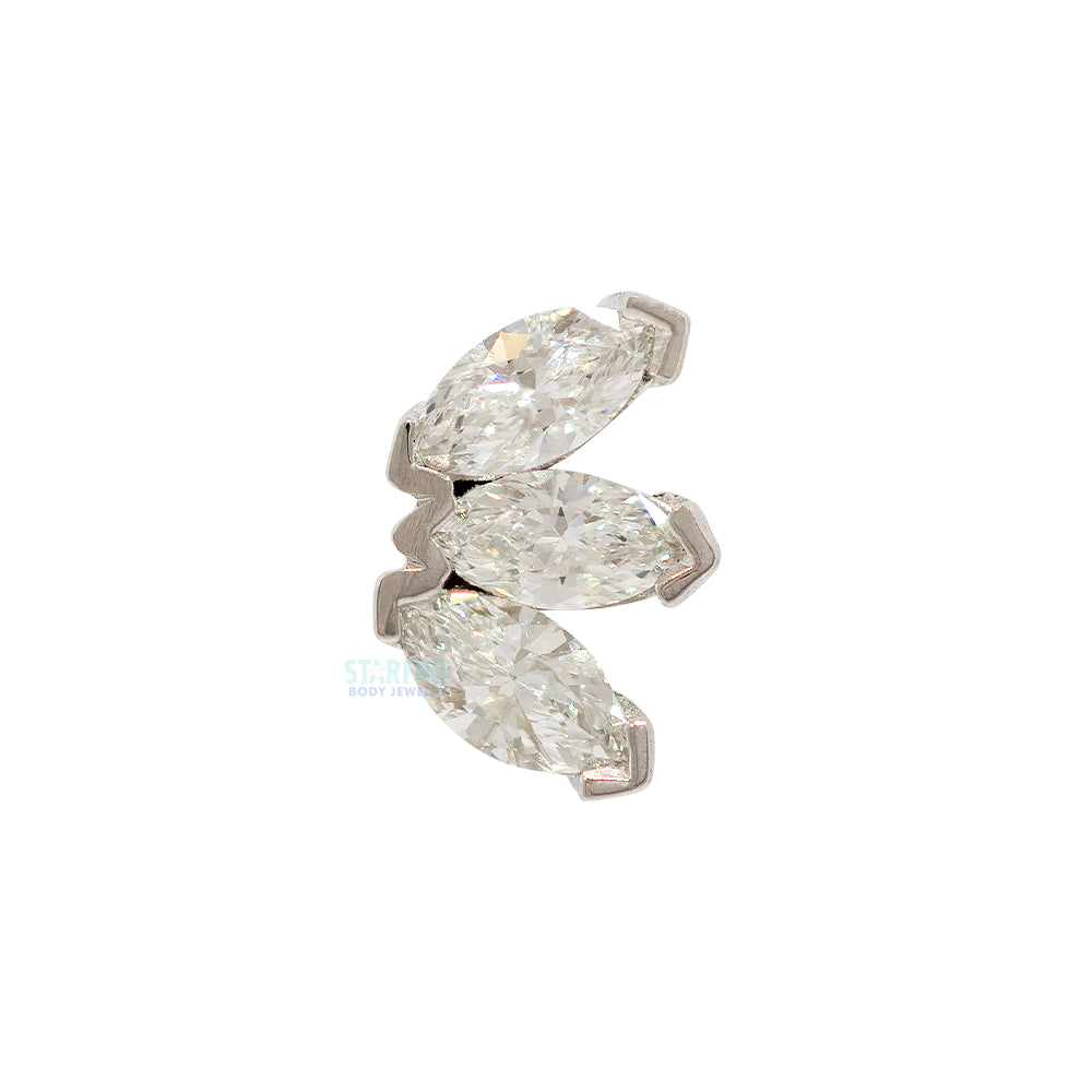 threadless: Triple Marquise Fan Pin in Gold & Platinum with DIAMONDS