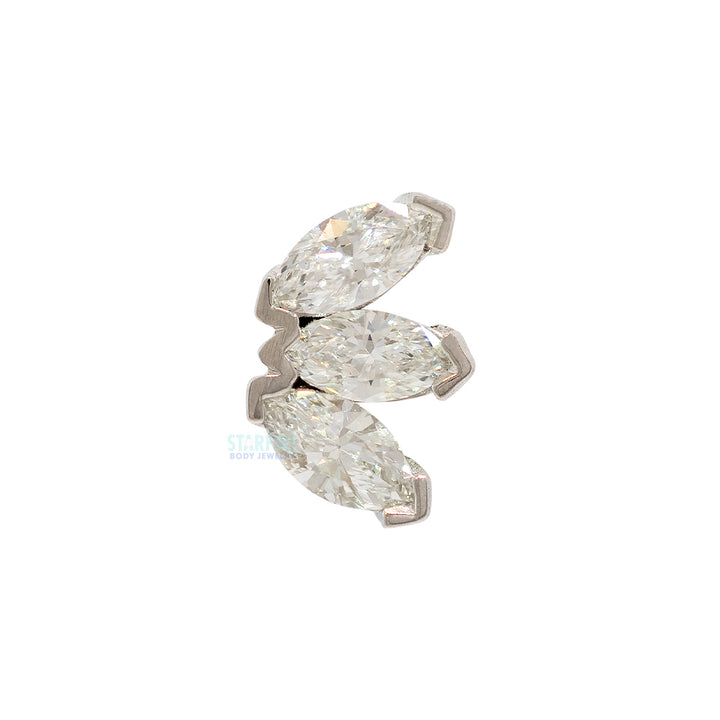 threadless: Triple Marquise Fan Pin in Gold & Platinum with DIAMONDS