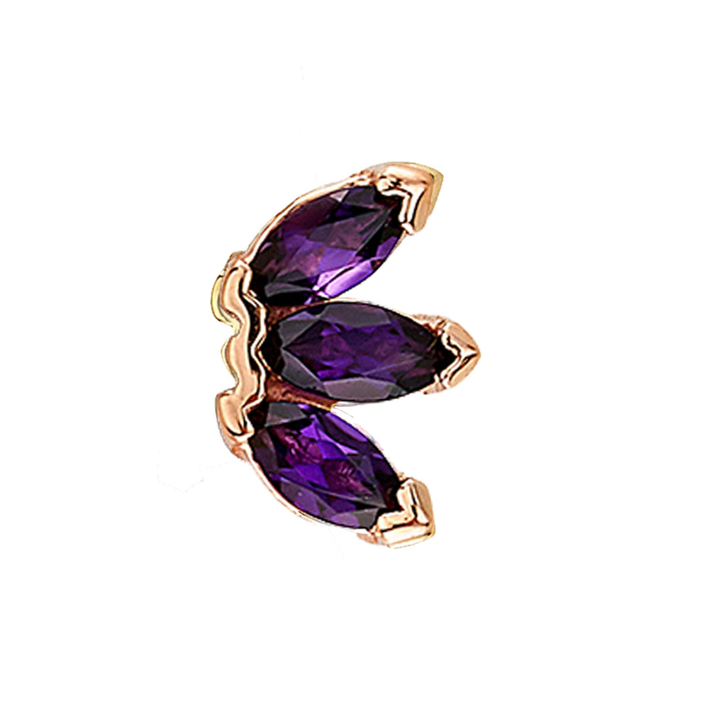 threadless: Triple Marquise Fan Pin in Gold with Amethyst