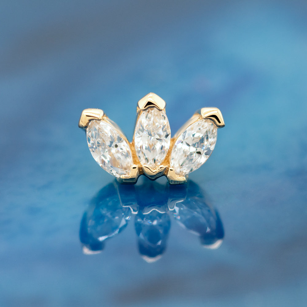 BVLA - Body Vision threadless: Triple Marquise Fan Pin in