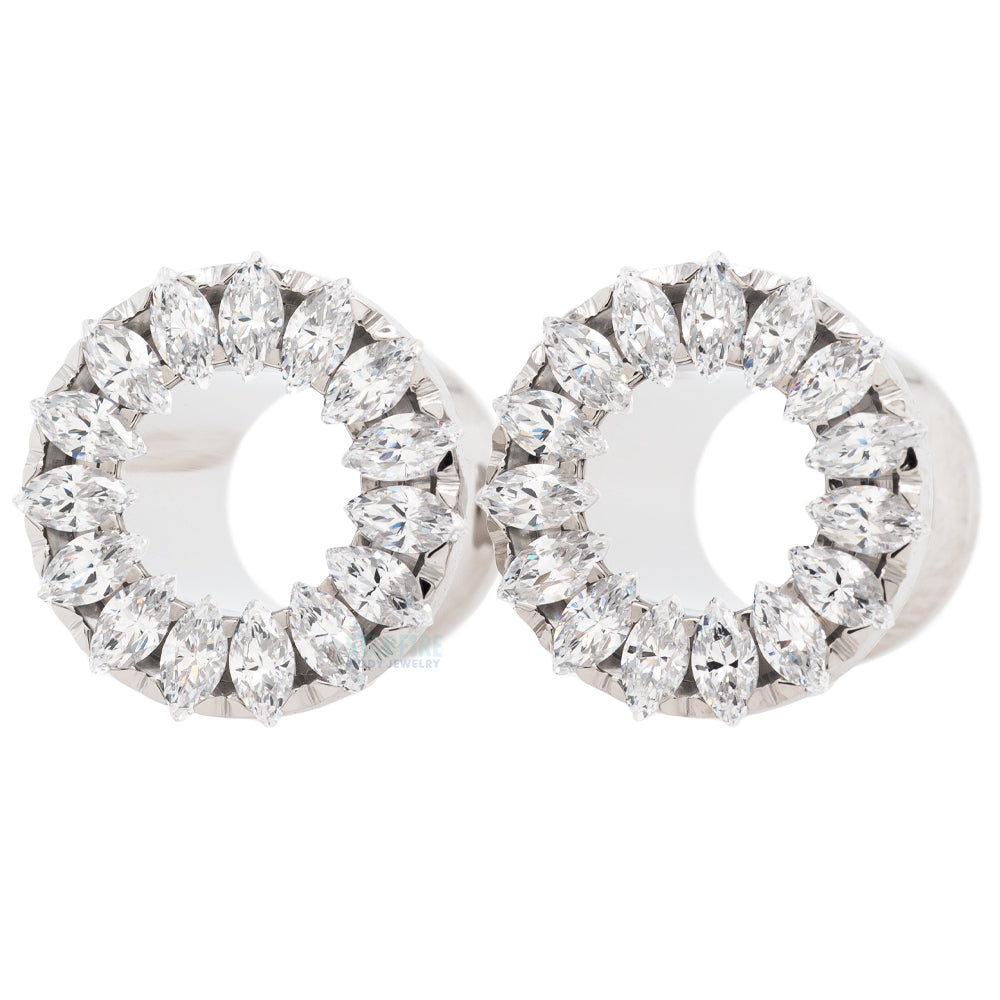 Marquise Eyelets with Brilliant-Cut Gems - Red