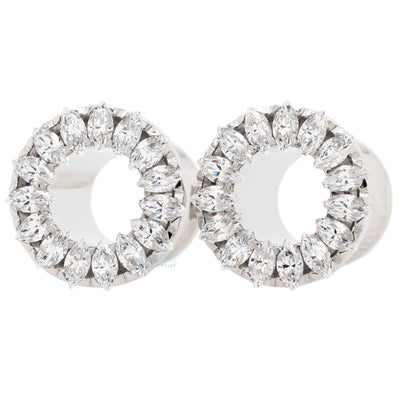 Marquise Eyelets with Brilliant-Cut Gems - Arctic Blue