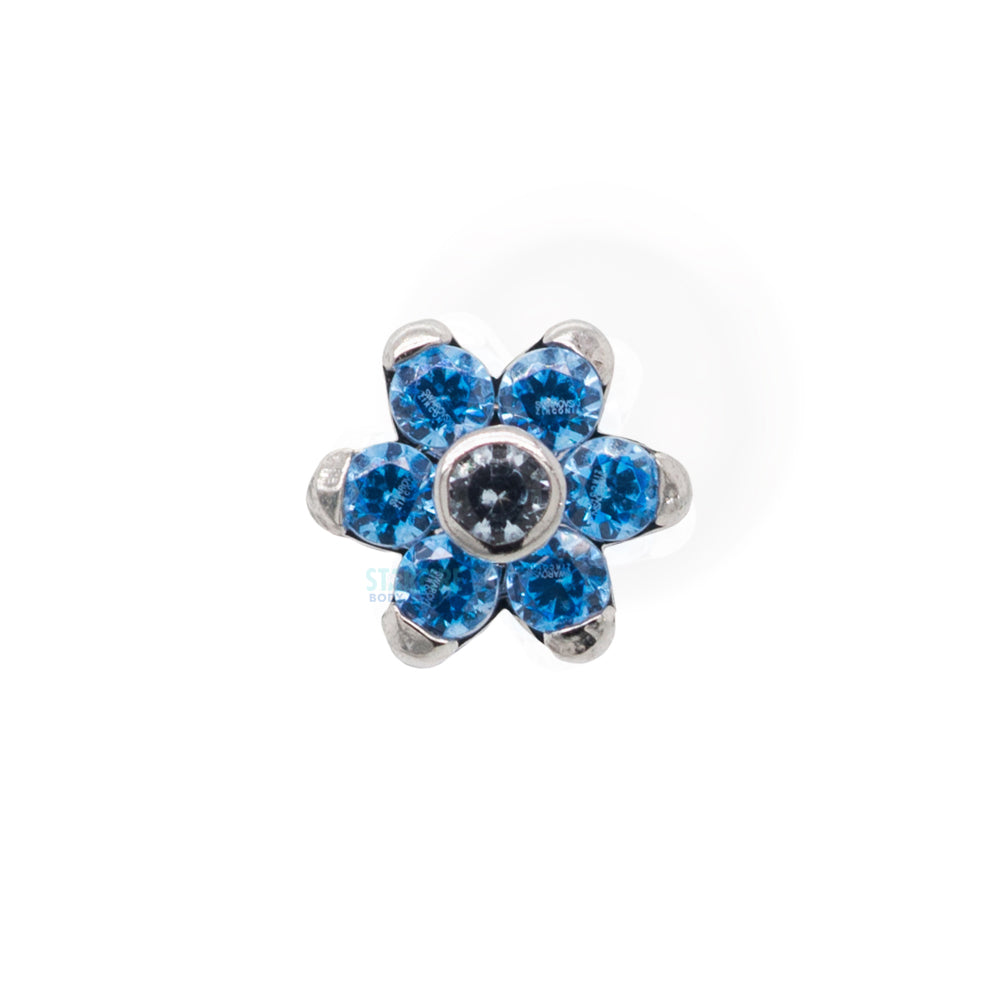 1mm/1mm Brilliant-Cut Gem Flower Threaded End custom color combos