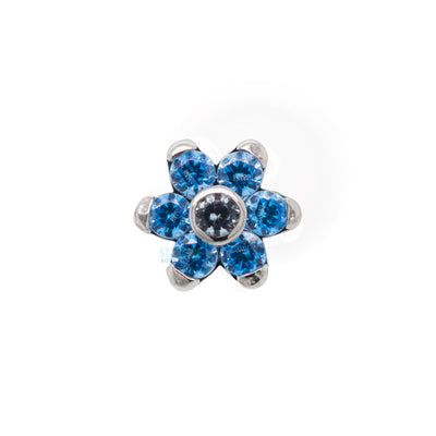 1mm/1mm Brilliant-Cut Gem Flower Threaded End custom color combos
