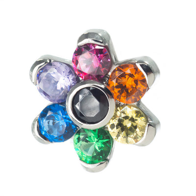 2mm/2mm Brilliant Cut Gem Flower Threaded End - custom color combos
