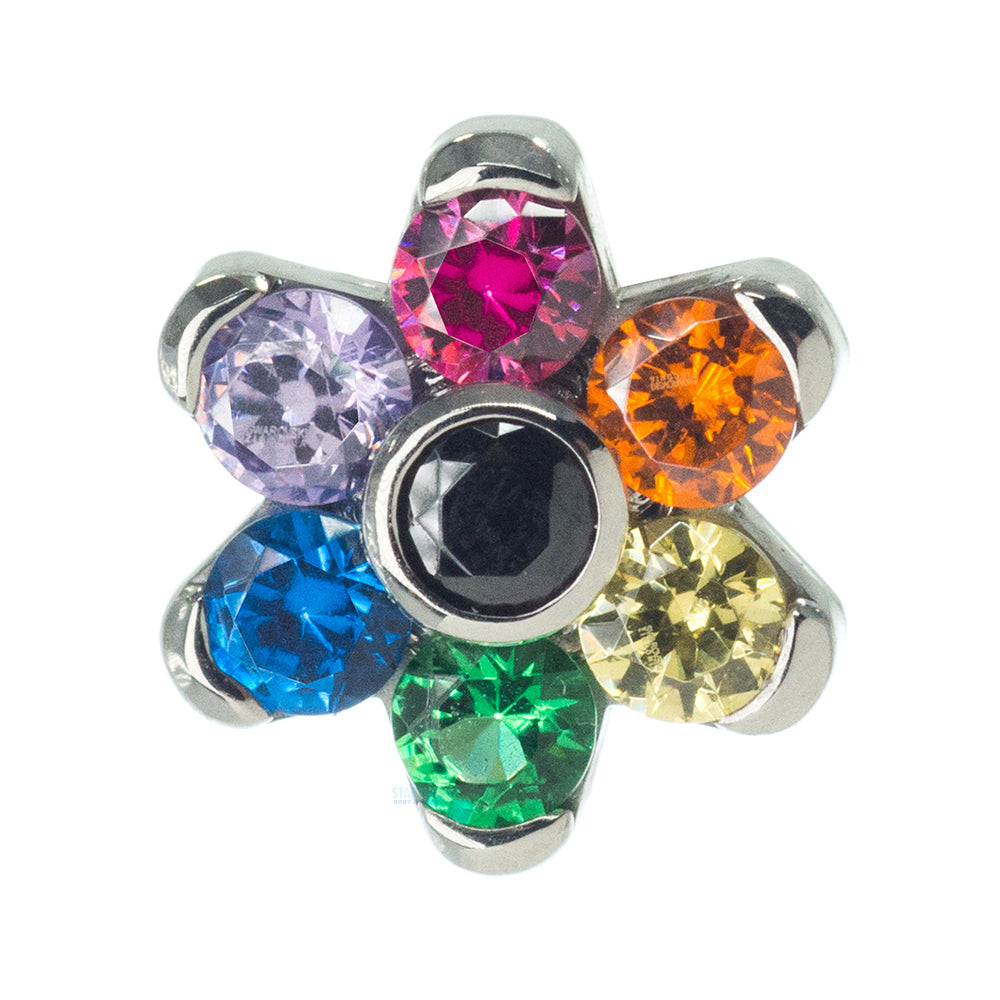 2mm/2mm Brilliant Cut Gem Flower Threaded End - custom color combos
