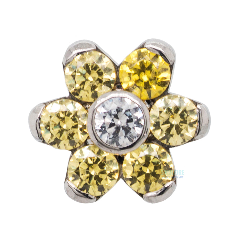 2mm/2mm Brilliant Cut Gem Flower Threaded End - custom color combos