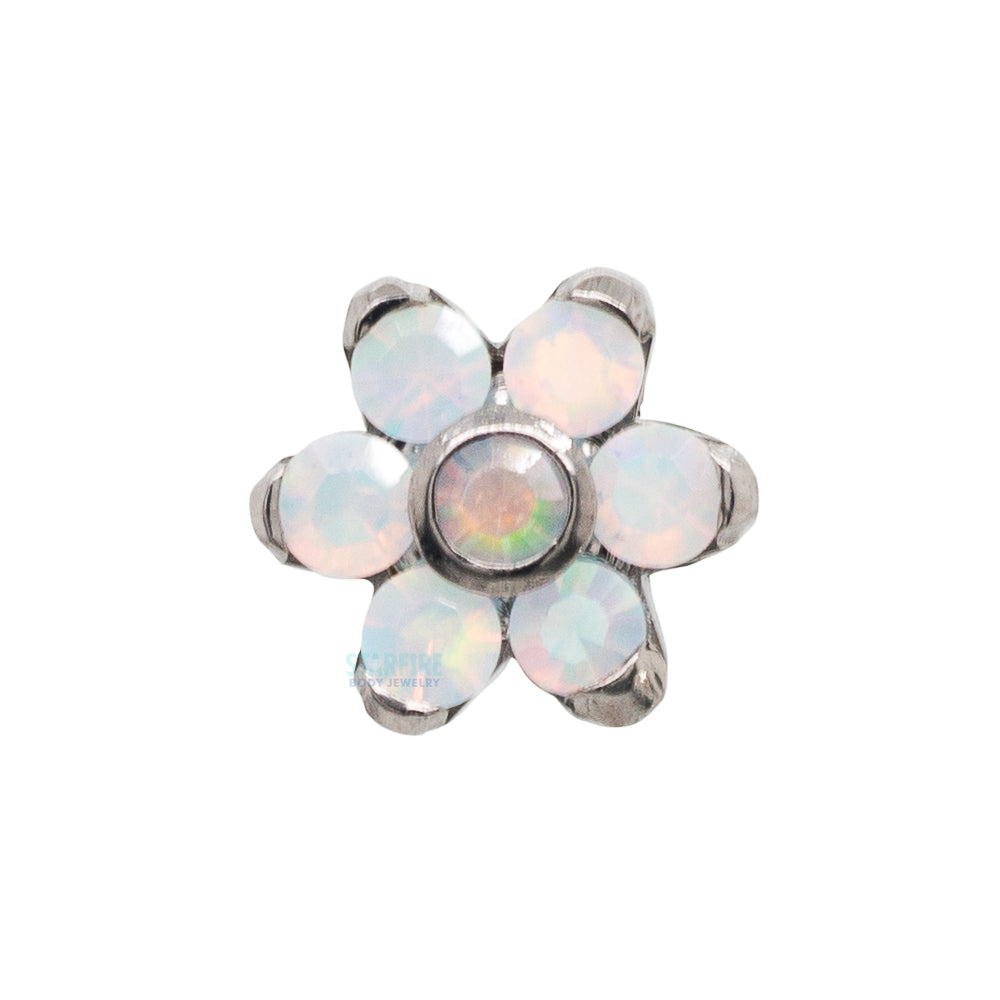 1.5mm/1.5mm Brilliant-Cut Gem Flower Threaded End