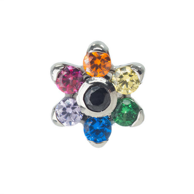 1.5mm/1.5mm Brilliant Cut Gem Flower Threaded End - custom color combos