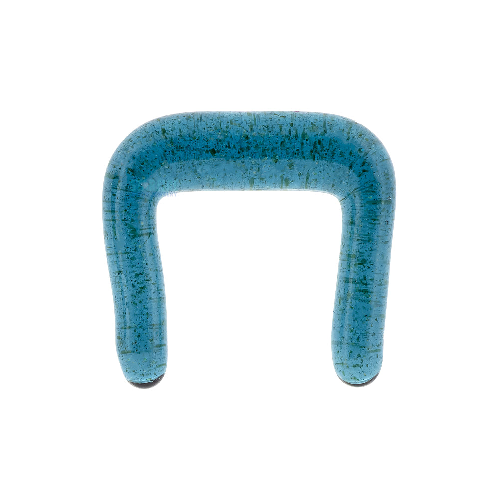 Glass Septum Retainer - Translucent Sparkle Blue