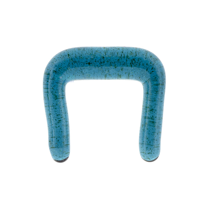 Glass Septum Retainer - Translucent Sparkle Blue